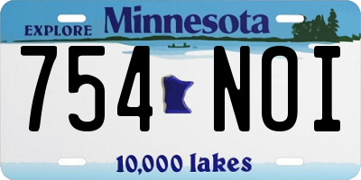 MN license plate 754NOI
