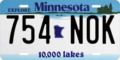 MN license plate 754NOK