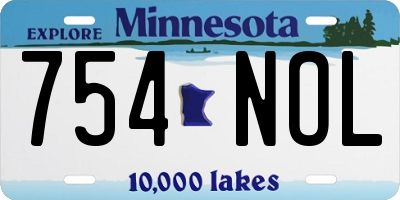 MN license plate 754NOL
