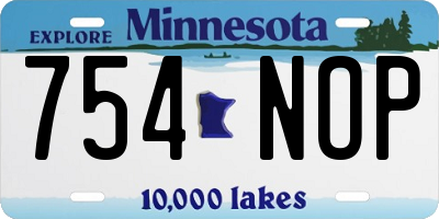 MN license plate 754NOP