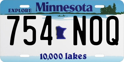 MN license plate 754NOQ
