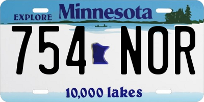 MN license plate 754NOR