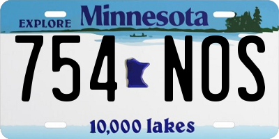 MN license plate 754NOS