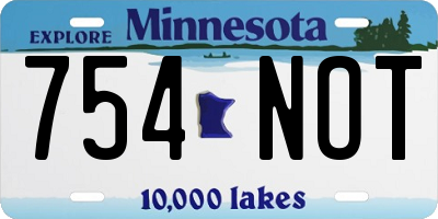 MN license plate 754NOT