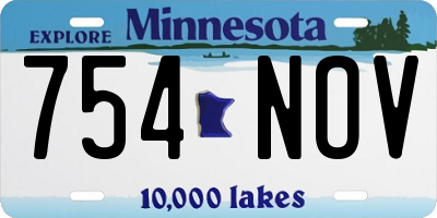 MN license plate 754NOV