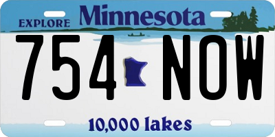 MN license plate 754NOW