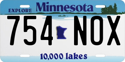 MN license plate 754NOX