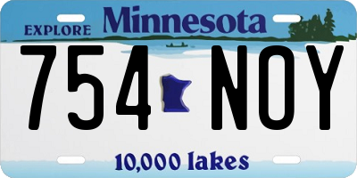 MN license plate 754NOY
