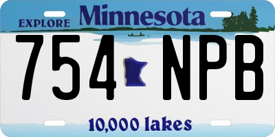 MN license plate 754NPB