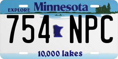 MN license plate 754NPC