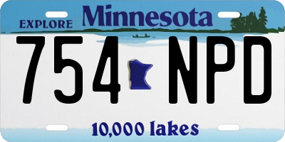 MN license plate 754NPD