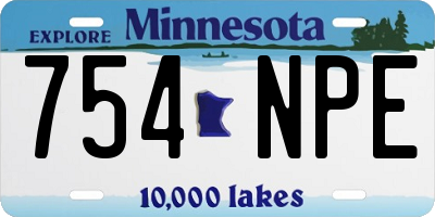 MN license plate 754NPE