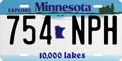 MN license plate 754NPH
