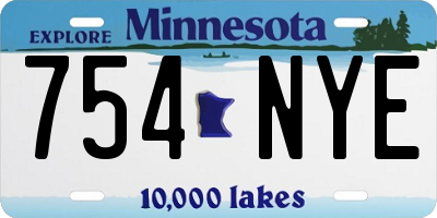 MN license plate 754NYE