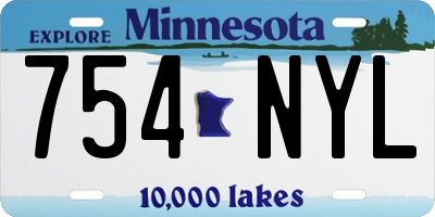 MN license plate 754NYL