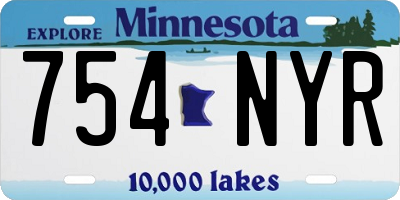 MN license plate 754NYR