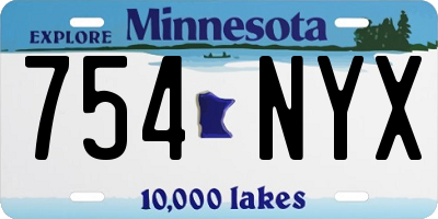 MN license plate 754NYX