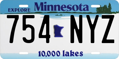 MN license plate 754NYZ