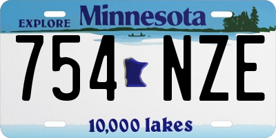 MN license plate 754NZE