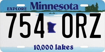 MN license plate 754ORZ