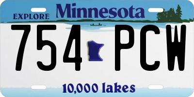 MN license plate 754PCW