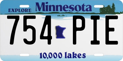 MN license plate 754PIE