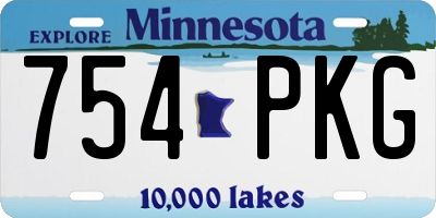 MN license plate 754PKG