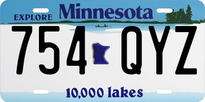 MN license plate 754QYZ