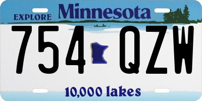 MN license plate 754QZW