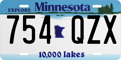MN license plate 754QZX