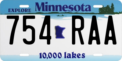 MN license plate 754RAA
