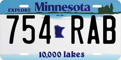MN license plate 754RAB