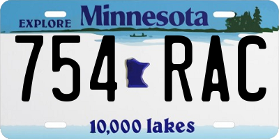 MN license plate 754RAC