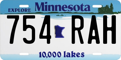 MN license plate 754RAH