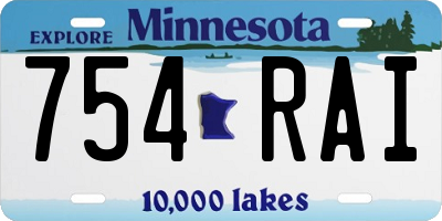 MN license plate 754RAI