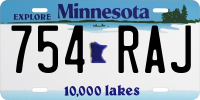 MN license plate 754RAJ