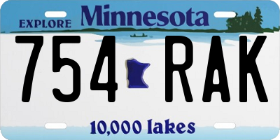 MN license plate 754RAK