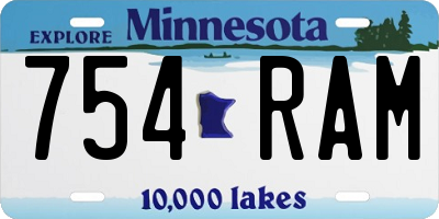 MN license plate 754RAM