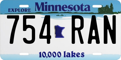MN license plate 754RAN