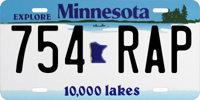 MN license plate 754RAP