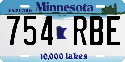 MN license plate 754RBE