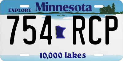 MN license plate 754RCP