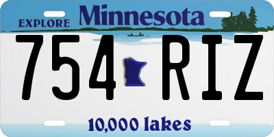 MN license plate 754RIZ