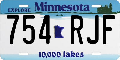 MN license plate 754RJF