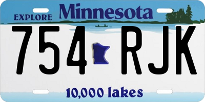 MN license plate 754RJK