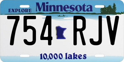 MN license plate 754RJV