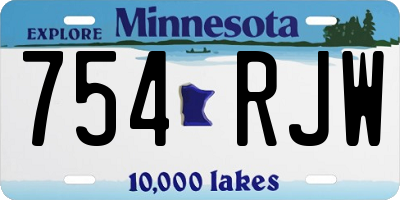 MN license plate 754RJW