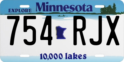 MN license plate 754RJX