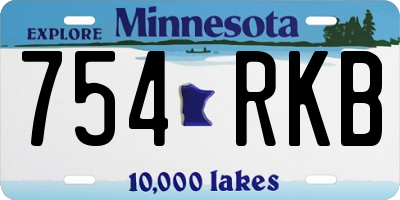MN license plate 754RKB