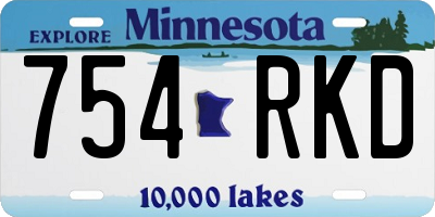 MN license plate 754RKD
